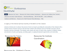 Tablet Screenshot of aotearoa-institute.bahai.org.nz
